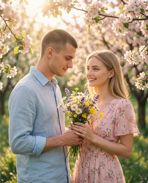 Весеннее свидание в саду